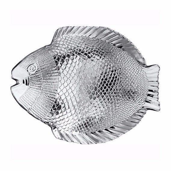 Marine Clear Glass Fish Style Shaped Fancy Small Service Plate 20cm x 16cm  10256