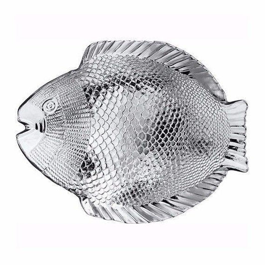 Marine Clear Glass Fish Style Shaped Fancy Small Service Plate 20cm x 16cm  10256