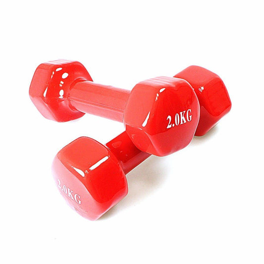 Weight Training Vinyl Dumbbell 2kg Assorted Colours 4590 A W25