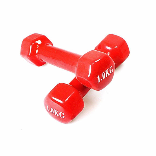 Weight Training Vinyl Dumbbell 1kg Assorted Colours 4589 A W25