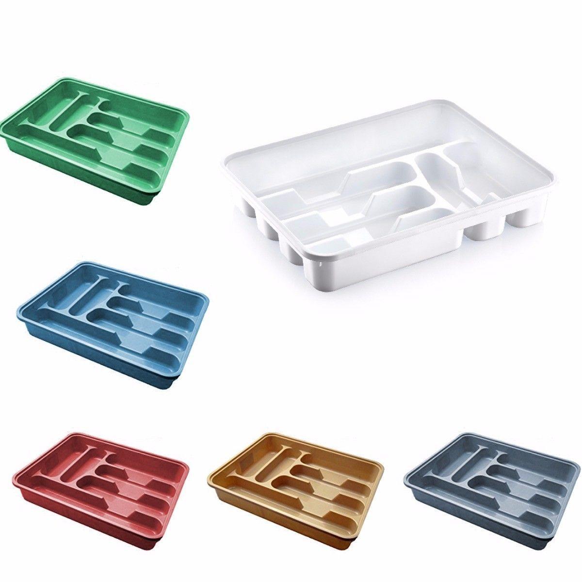 Plastic Cutlery Drawer Tray Holder 38.5 x 30.4 cm Assorted Colours D14001