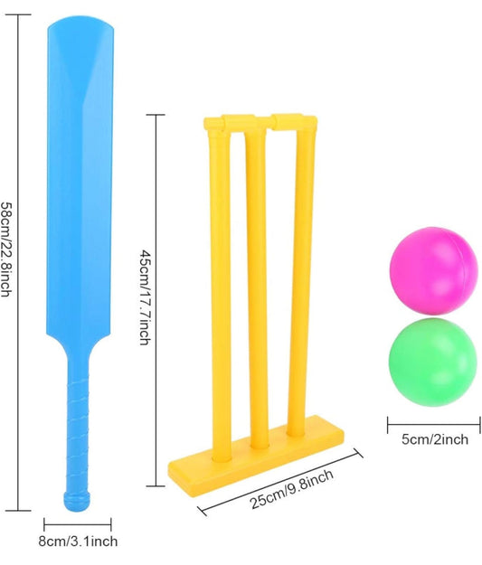 Cricket Gift Set Cricket Equipment Beach Wicket Stand with Plastic Bat & Accessories for Boys and Girls