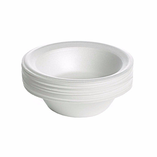15 Pack Disposable White Bowls 12Oz