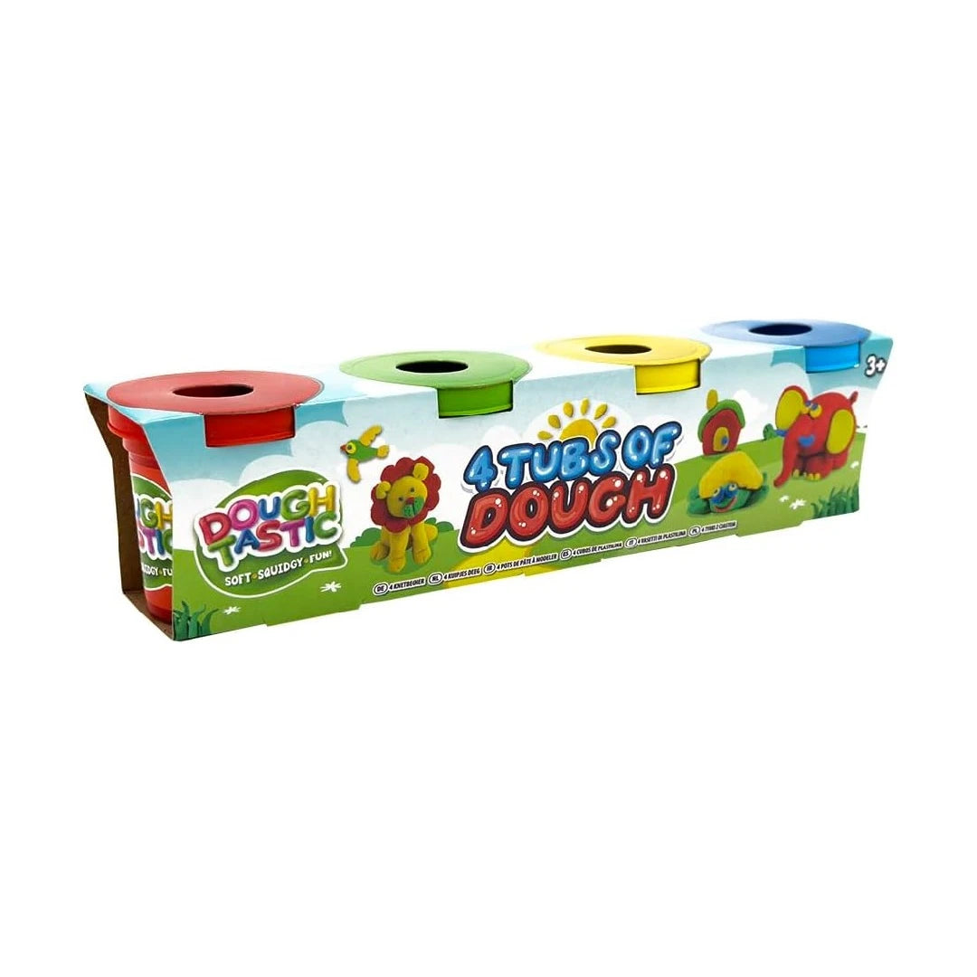 DoughTastic 4 Tubs of Dough (4 x 50g) Soft, Squidgy Fun for Kids