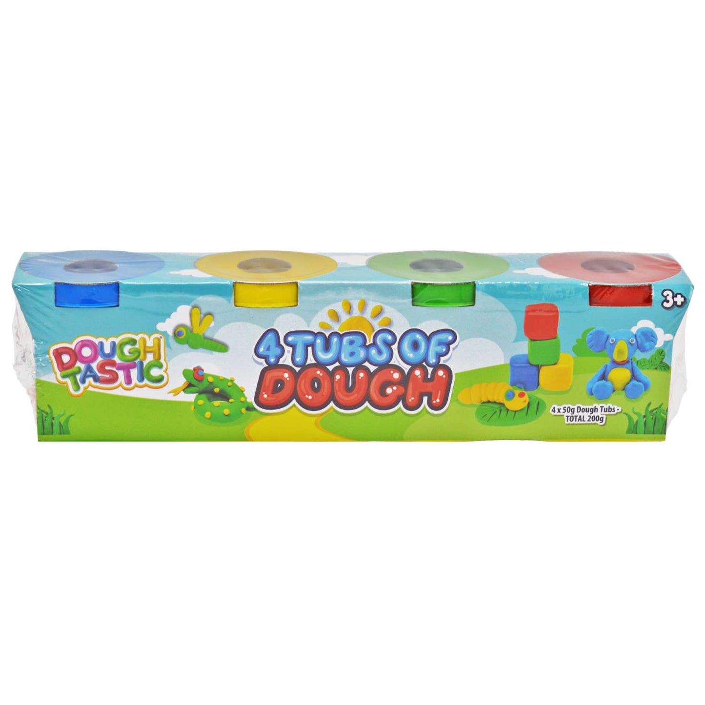 DoughTastic 4 Tubs of Dough (4 x 50g) Soft, Squidgy Fun for Kids