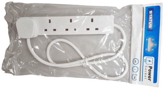 4 Way UK 3 Pin Plug Surge Protected Extension Lead 1 Metre 4WS1M20/ST-85A  A