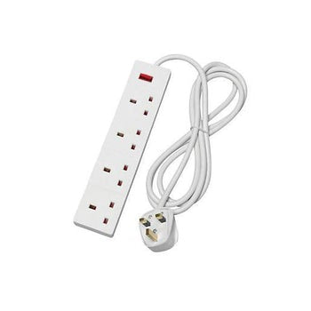4 Way UK 3 Pin Plug Surge Protected Extension Lead 1 Metre 4WS1M20/ST-85A  A