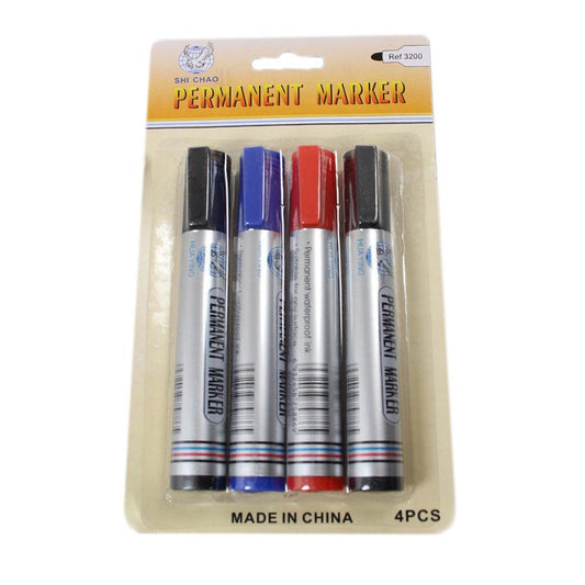 4 Pack Assorted Permanent Marker Pens 1732
