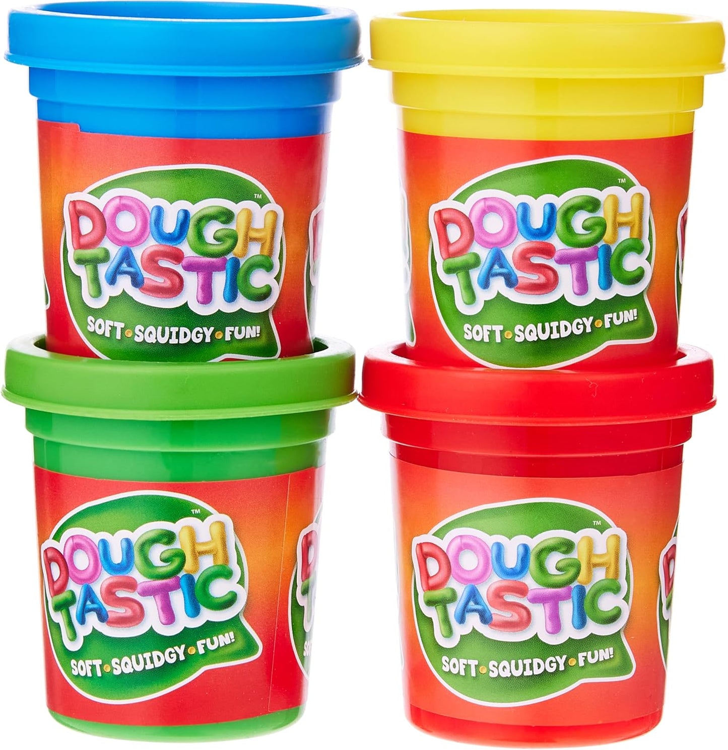 DoughTastic 4 Tubs of Dough (4 x 50g) Soft, Squidgy Fun for Kids