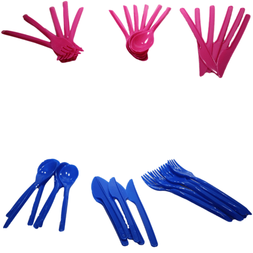 Disposable Plastic Cutlery Set Assorted Colours