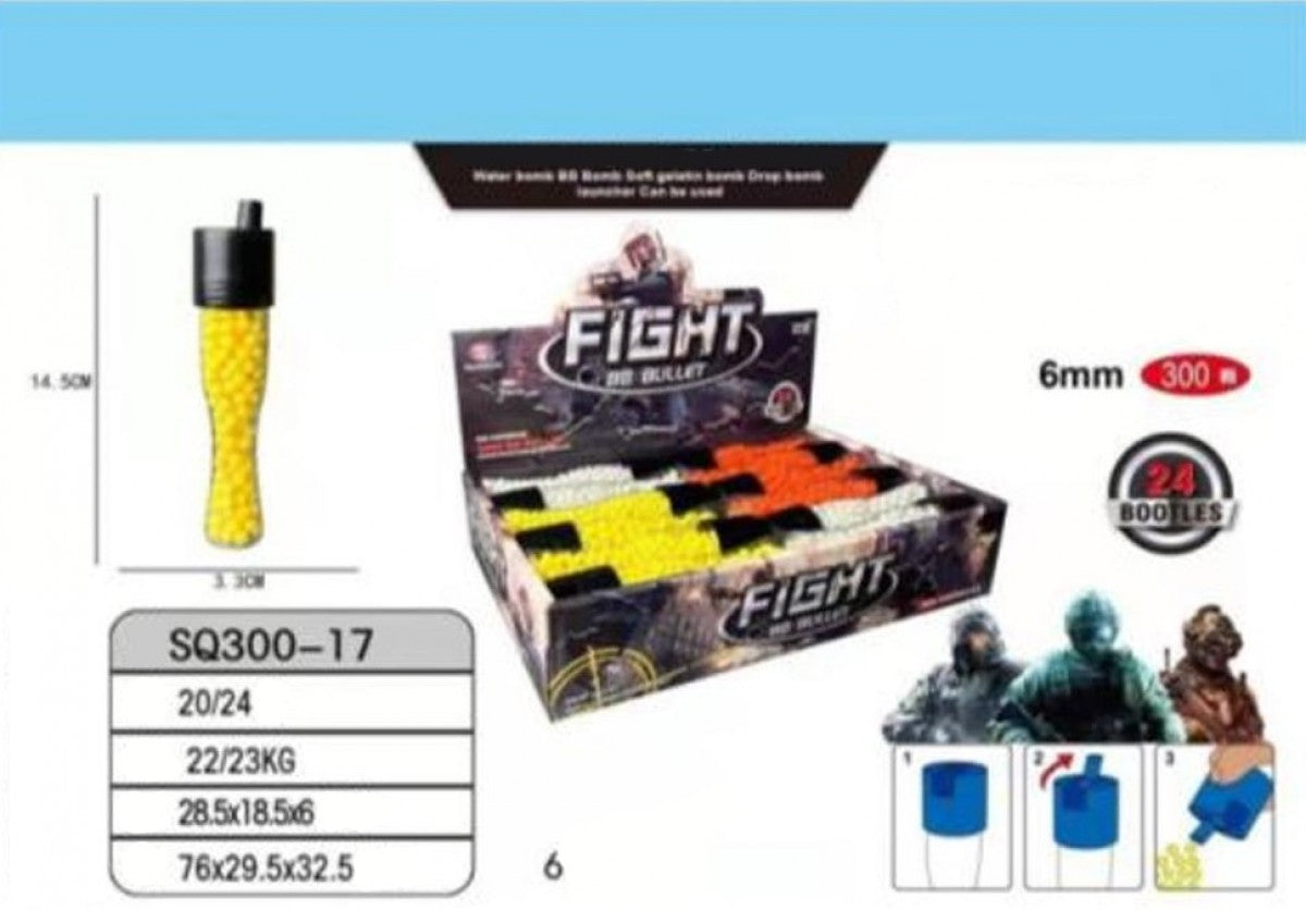 6Mm Bullet Ammo – 300 Bb Rounds Per Bottle | 24 Bottles Pack Sq300-17