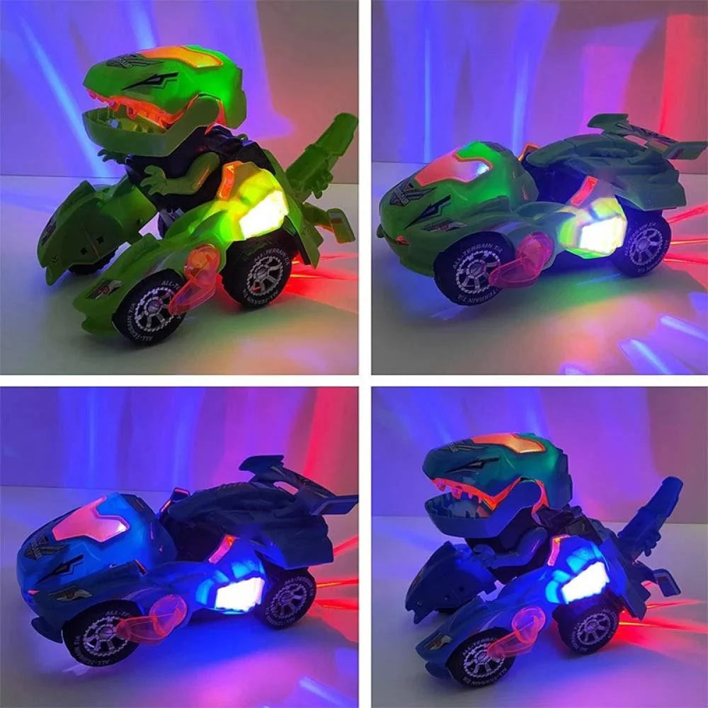 Dinosaur Transforming CarTransforming Dinosaur Deformation Robot with Lights &