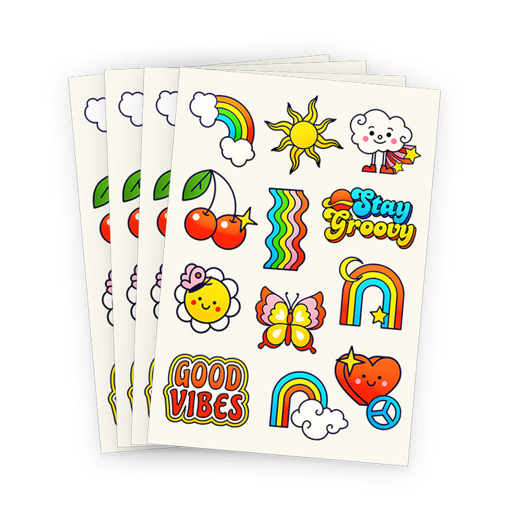 Good Vibes Tattoo Sheets x 4 (48 Tattoos)