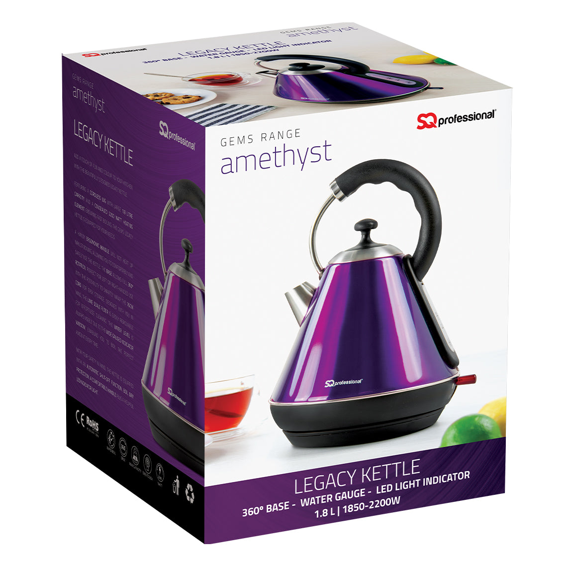 Sq Professional Gems Legacy Kettle 1.8 Litre 2200 Watt Quartz