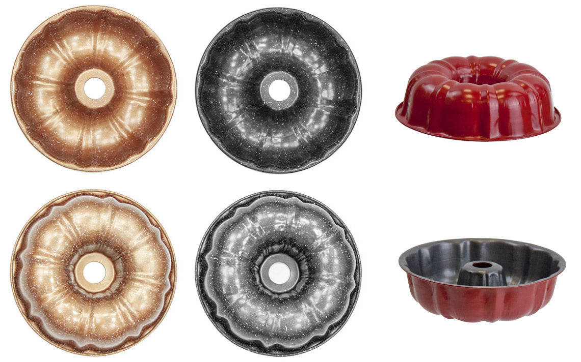 Round Ring Bundt Cake Baking Tin Mould 24 cm Speckled Grey 5408