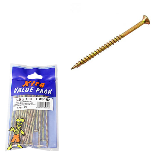 Pozi C Sk Chipboard Screws Yellow Diy x tra Value