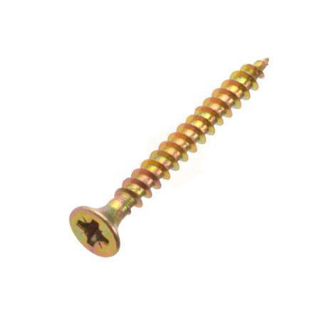 5.0 x 60 Pozi c/sk Chipboard Screws Yellow Diy 0035