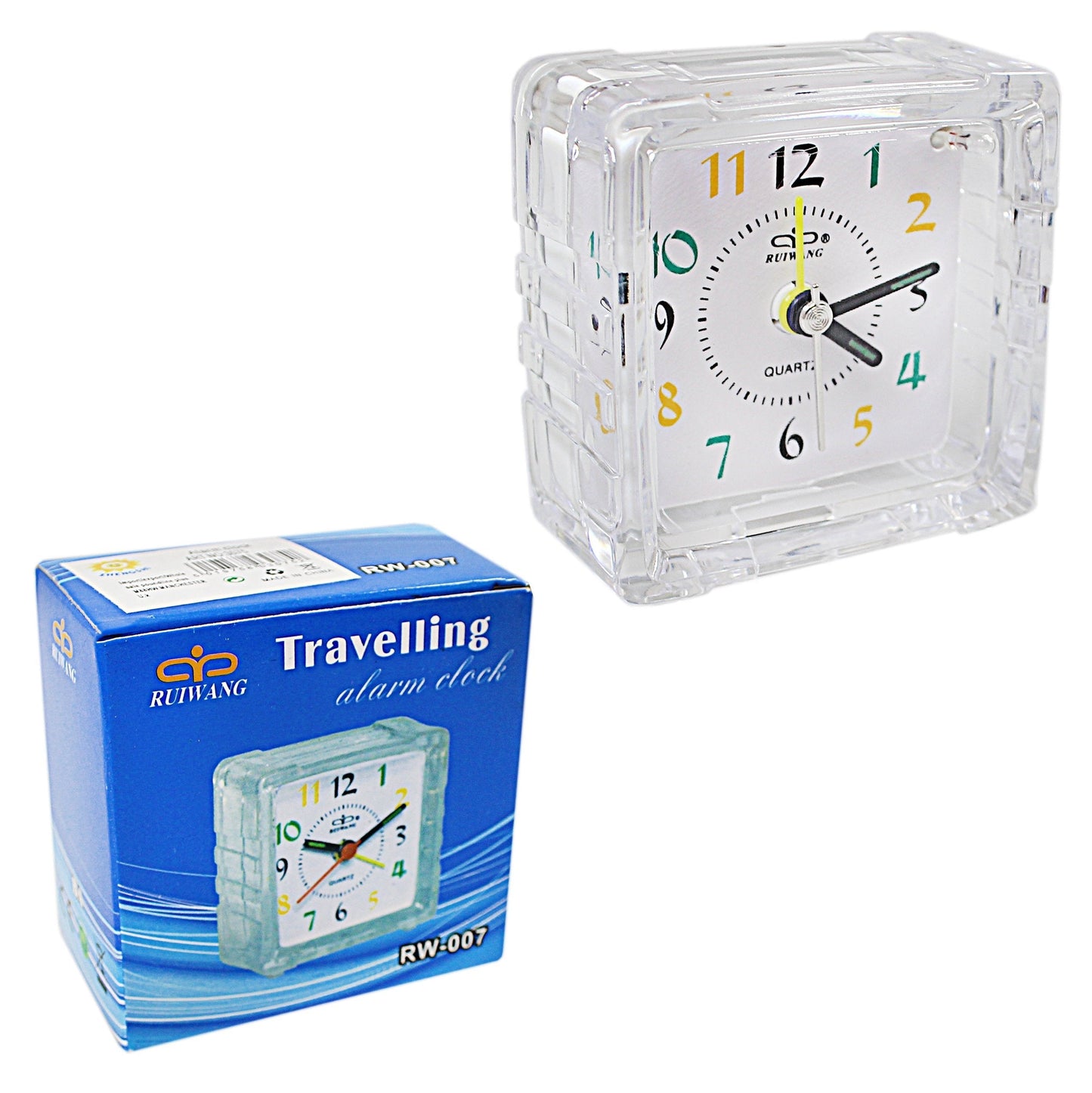 Small Mini Travel Office Square Quartz Bedside Desk Travelling Alarm Clock 3075 A