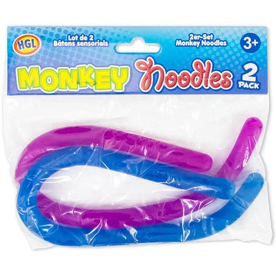 Monkey Noodles 2 Pack Fidget Stretch Squishy Toy - Assorted Colours