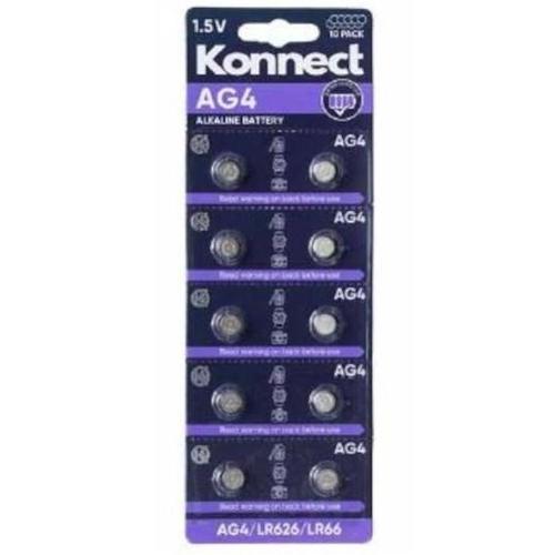 Konnect 10 Pack Alkaline Batteries - 1.5v - AG4 - LR626 - LR66
