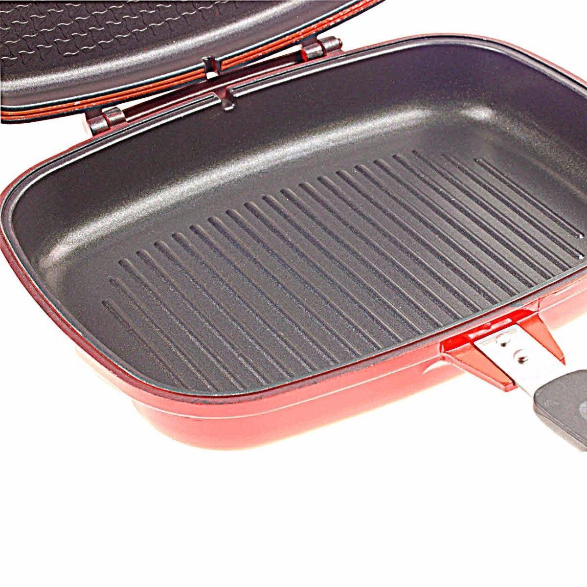 SQ Professional Nea Rossa Die Cast Magic Pan 32cm Double Sided Red 4680