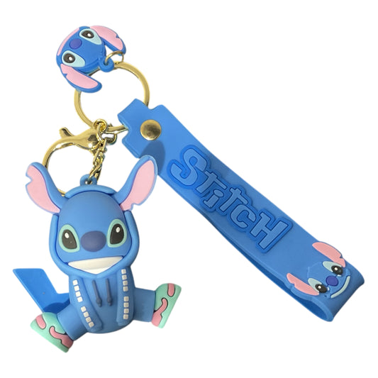 Stitch in Pikachu Outfit Style 3D Silicone Keychain Keyring Pendant