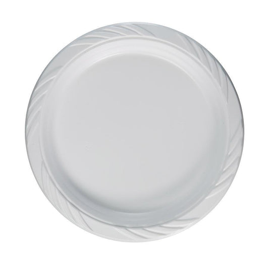 Disposable White Plastic Plate 23 cm Pack of 50 CD642