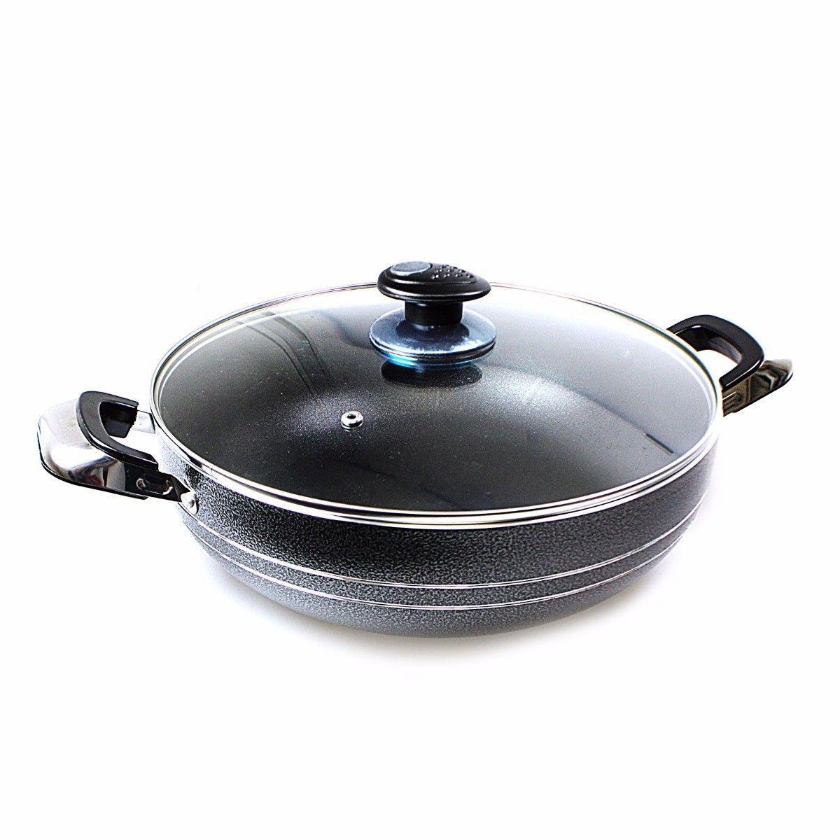 Non Stick Wok Two Handles With Lid (24cm) For Kitchen Everyday Use  0214/2791