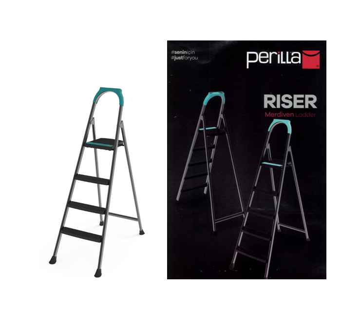 3 + 1 Perilla Riser Metal Indoor Outdoor Step Ladder 51303