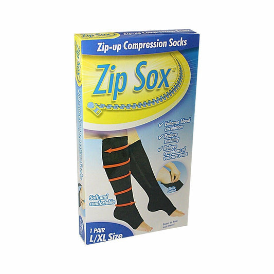 Soft And Comfortable Zip-Up Compression Socks Size L/XL 1 Pair Home Health 4516