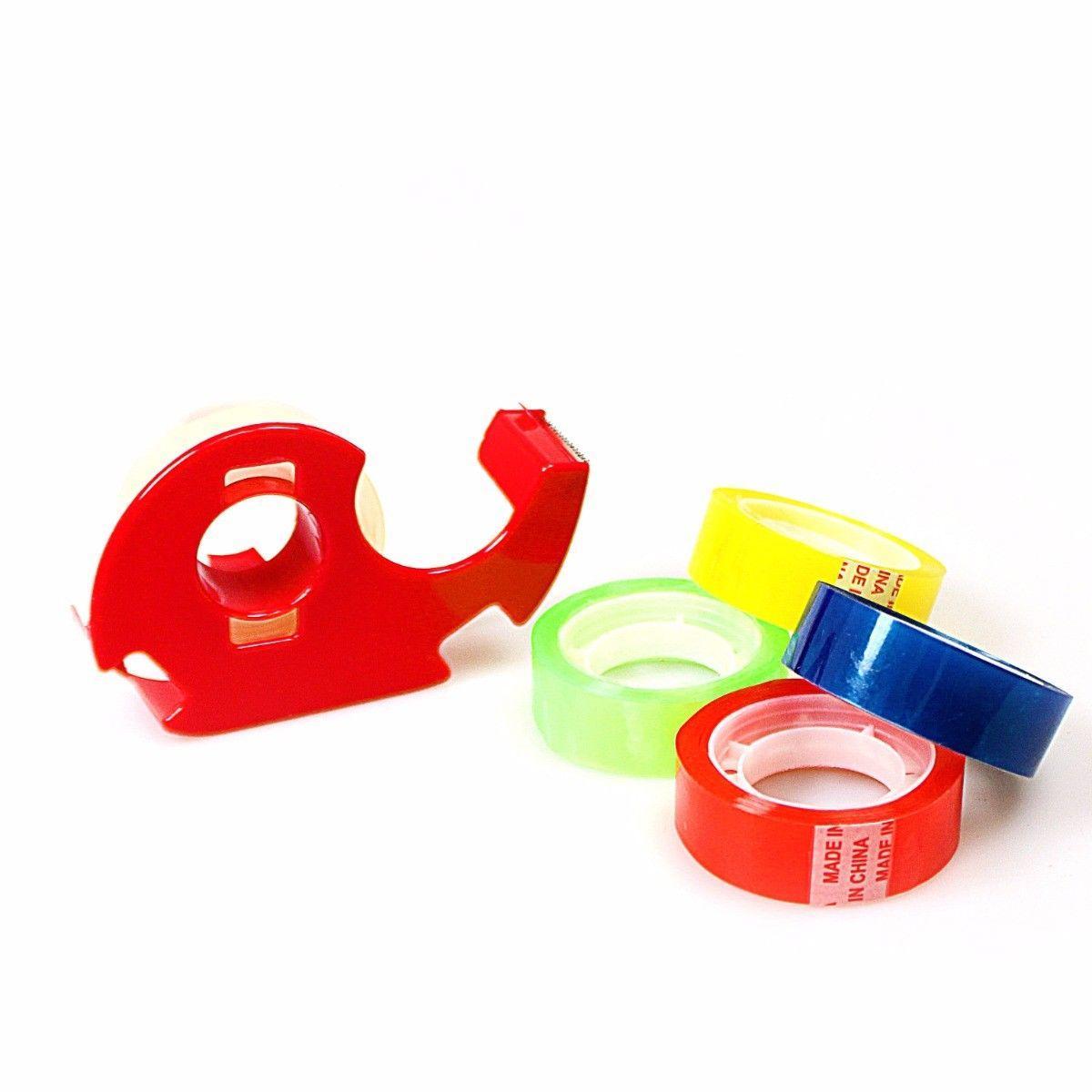Multi Assorted Coloured Cellotapes With Dispenser 3269