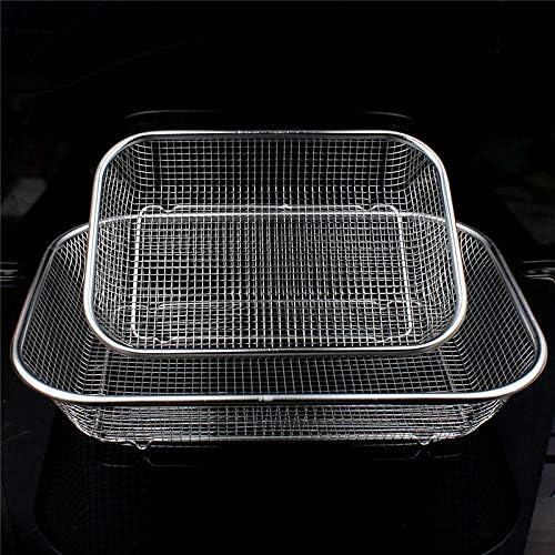 Rectangle Metal Kitchen Strainer Tray Basket 30 x 22 x 5.5 cm 7300