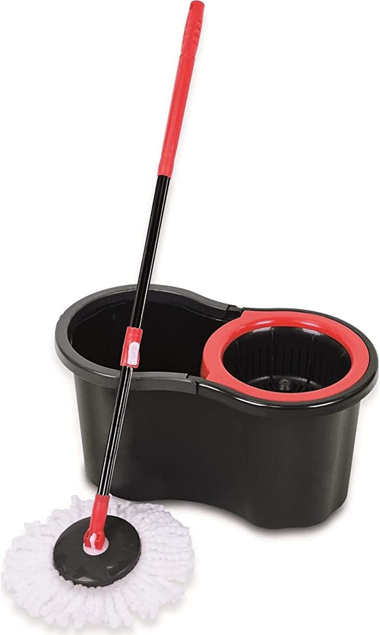 Mr. Pratic Plastic Spinning Mop and Bucket Set 14L Black MR116