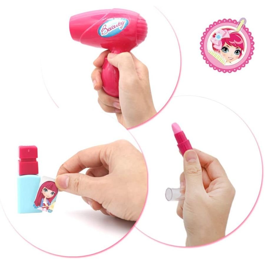 Girls Make Up Set Toy With Cosmetic Bag And Nail Polish Carry Case Playset