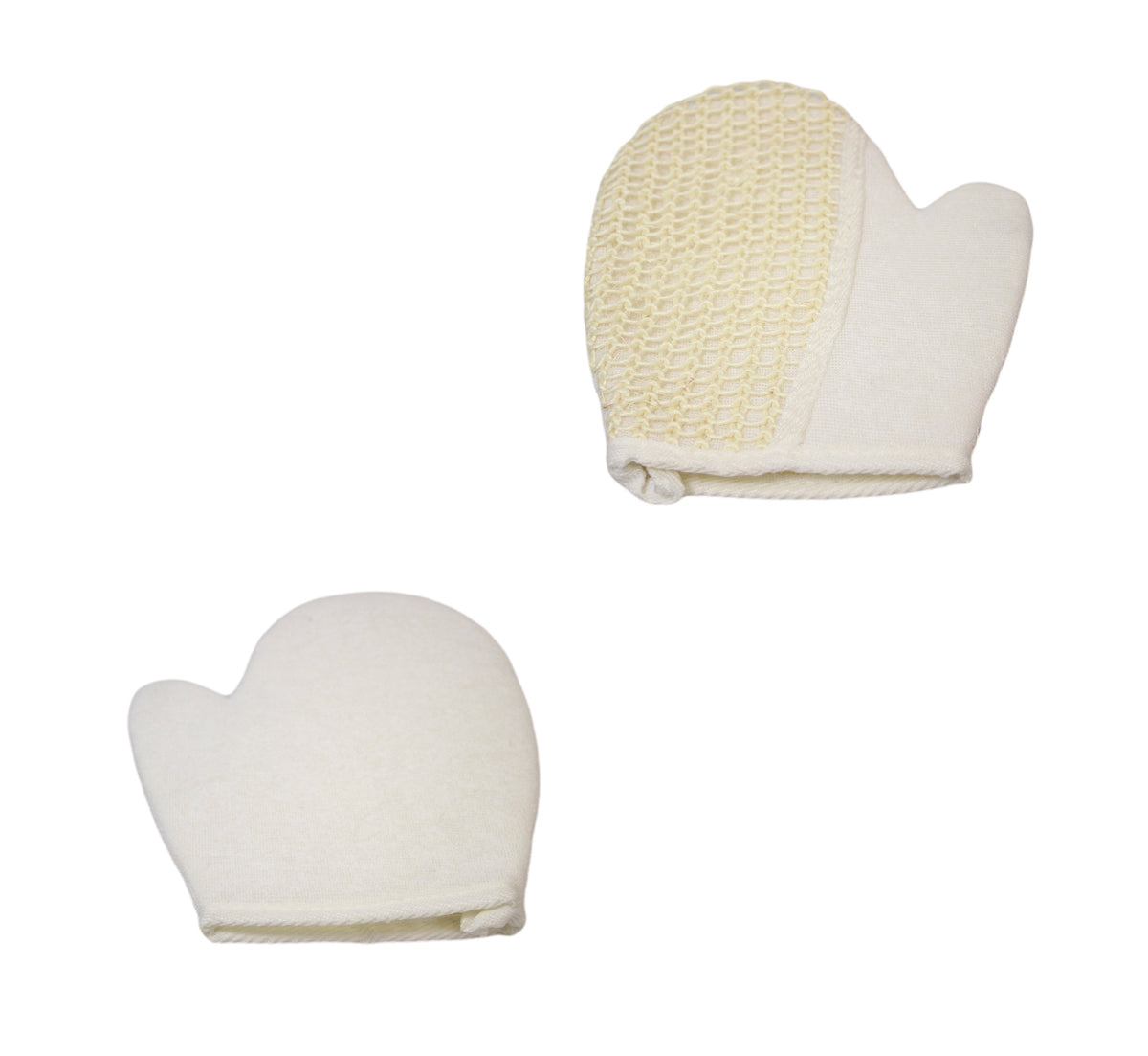 Double Sided E x foliating Bath Spa Loofah & Towel Mitt Glove