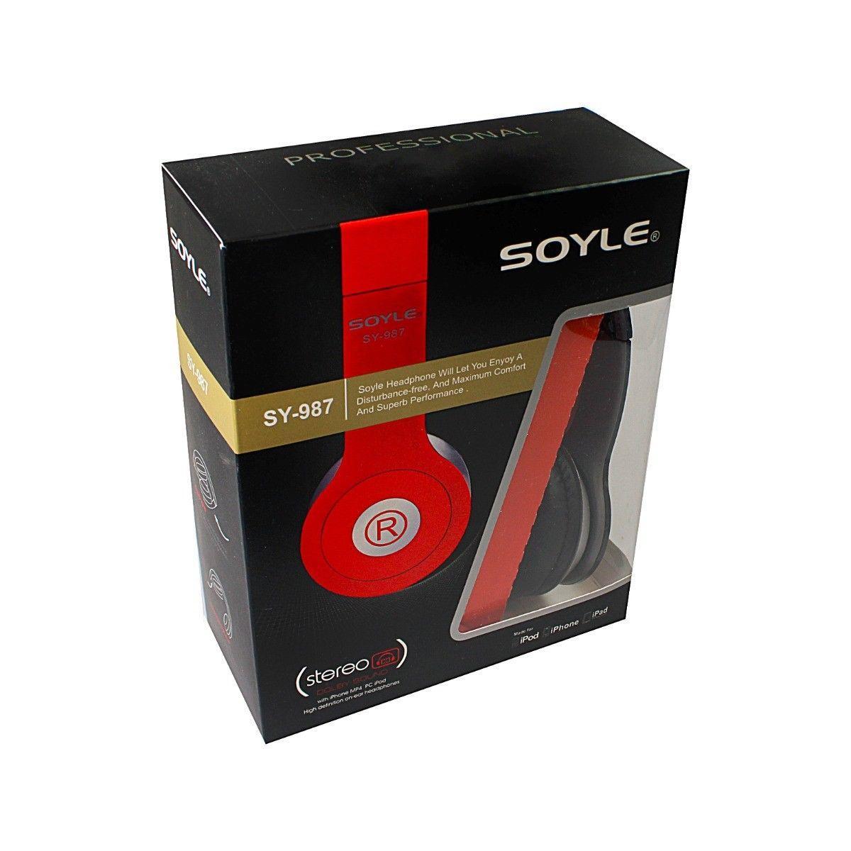 Soyle SY-987 Plastic Headphones with Cable Assorted Colours 0667