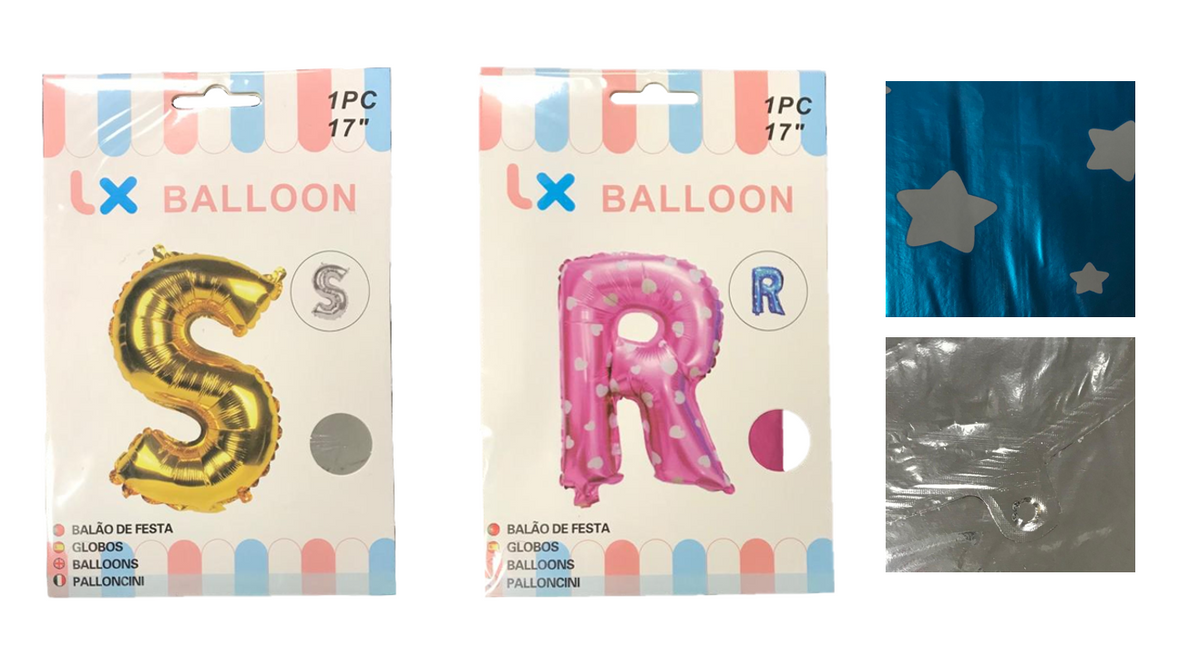 Birthday Foil Alphabet Letters Balloons A – Z 17" Assorted Letters And Colours