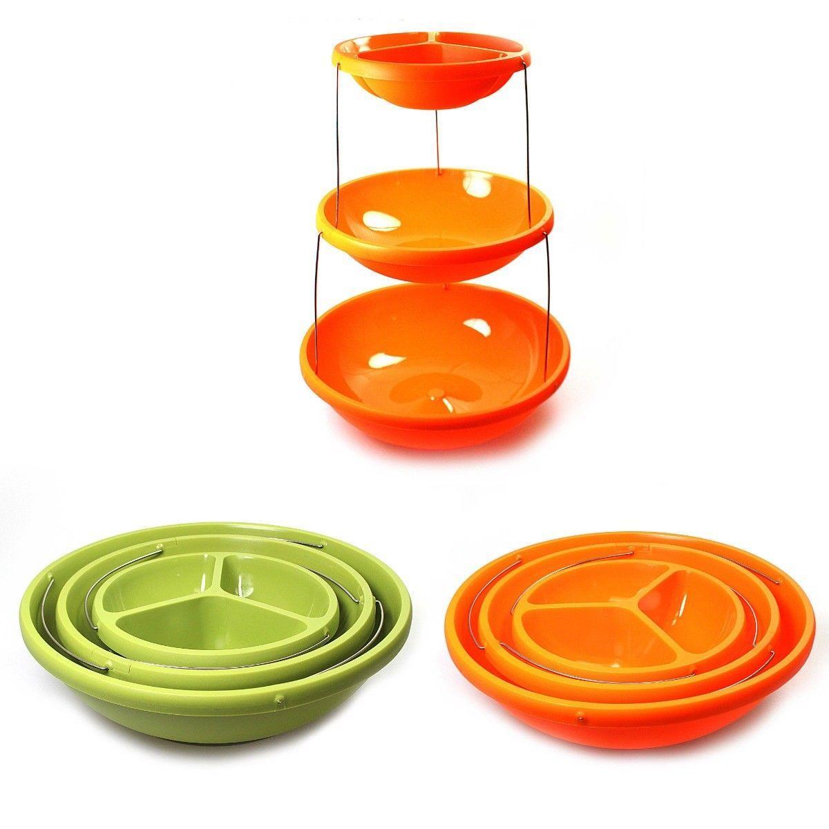 Twist Fold Party Bowl 3 Tiers Party Home Kitchen Outdoors 4512