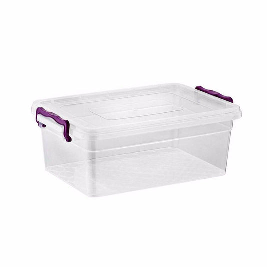 Clear 7.50 Litre  2 Clip Handles Rectangle Container 2141