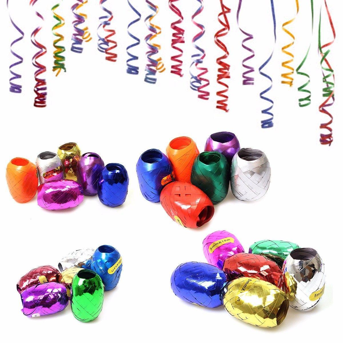 Christmas Gift Wrap Curling Ribbon 5mm x 10m Pack of 6 Assorted Colours 2711