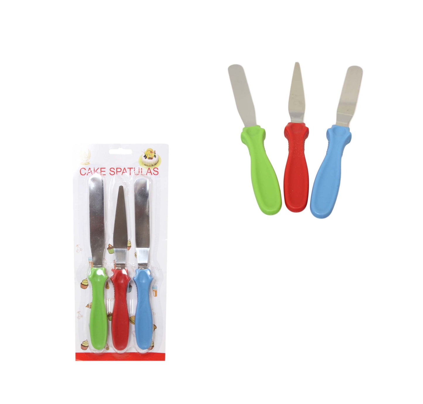 Stainless Steel Spatula Palette Smooth Set Cake Decorating Tools Kit 3 Pack 5371