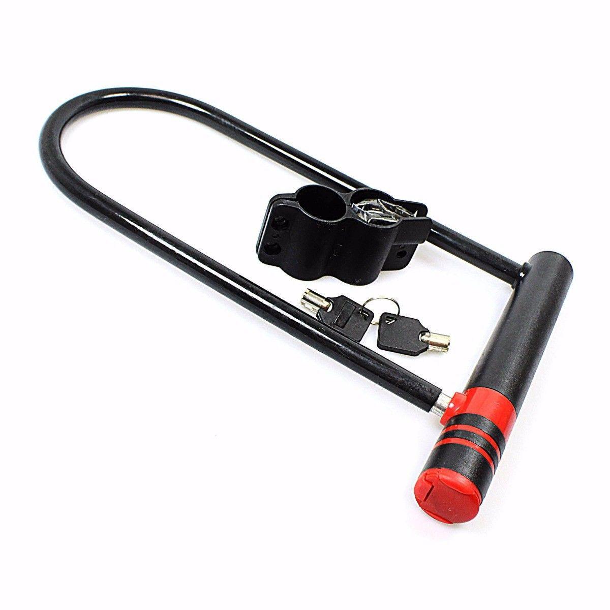 Black Steel Bicycle Lock with Keys 0687 A