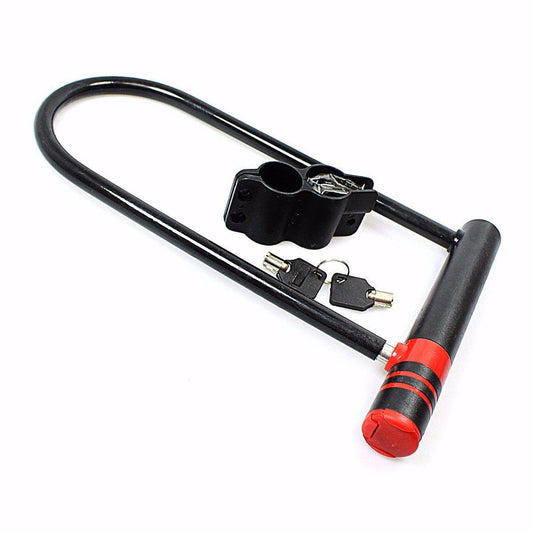Black Steel Bicycle Lock With Keys