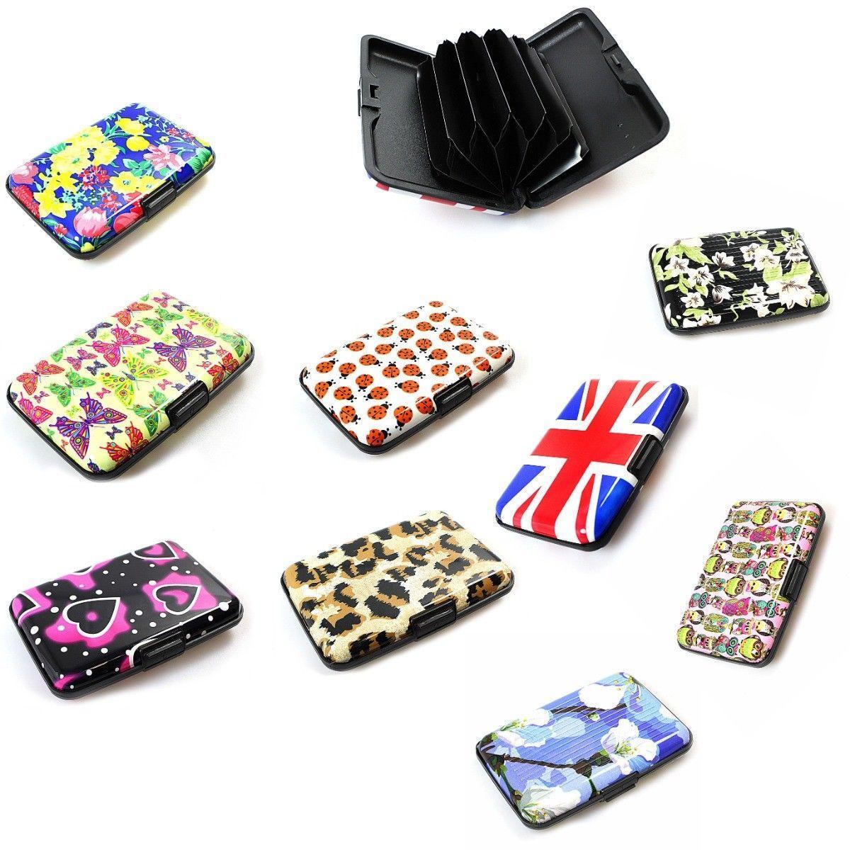 Aluminium Plastic Card Holder Wallet With Printed Design Assorted Designs