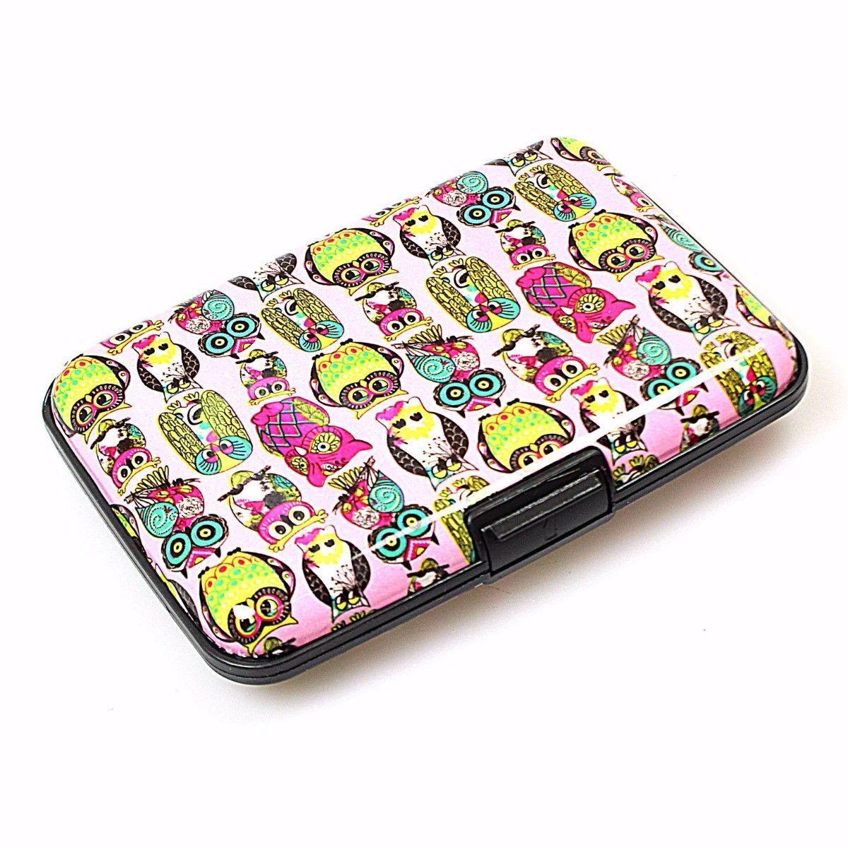 Aluminium Plastic Card Holder Wallet With Printed Design Assorted Designs