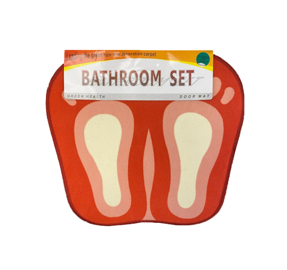 Bathroom Bath / Door Mat With Feet Design 45 X 50Cm Assorted Colours