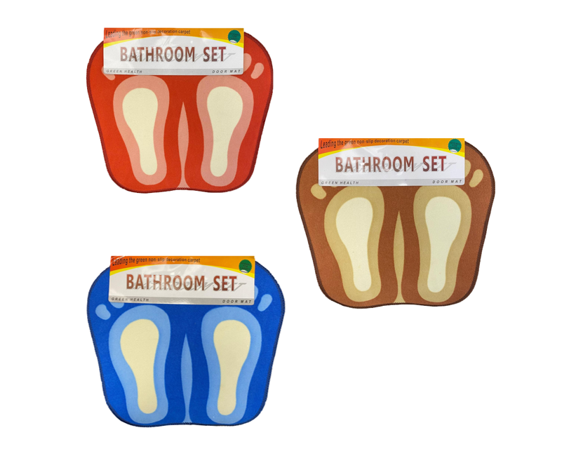 Bathroom Bath / Door Mat With Feet Design 45 X 50Cm Assorted Colours