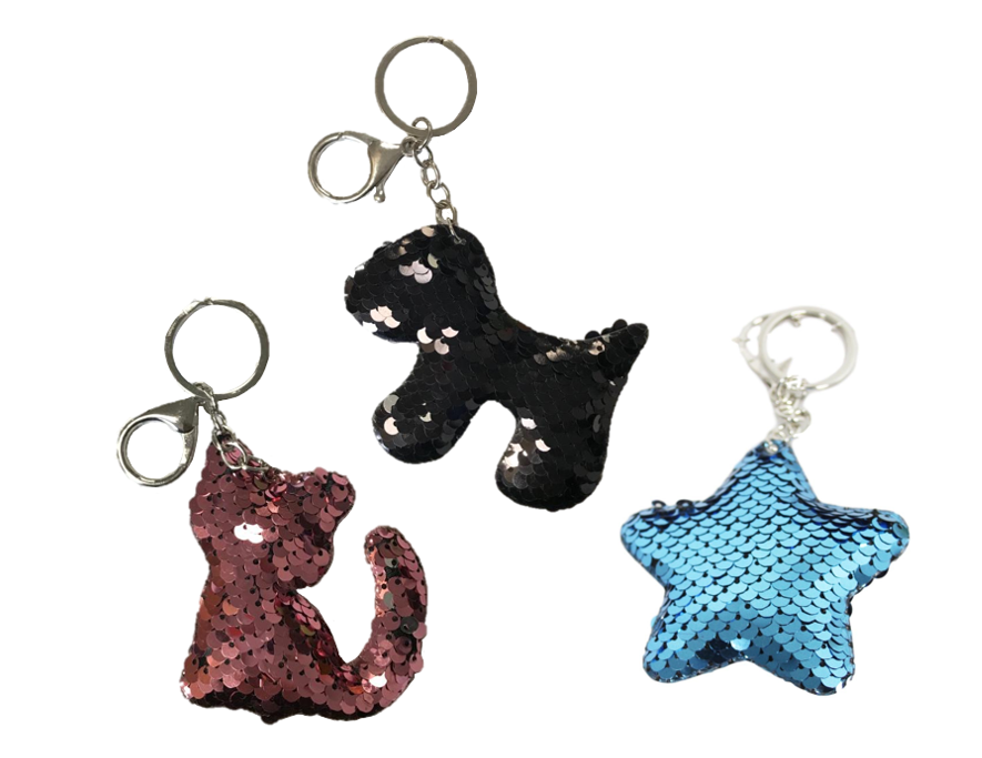 Soft Sequin Keychain 7 Cm Assorted Designs And Colours