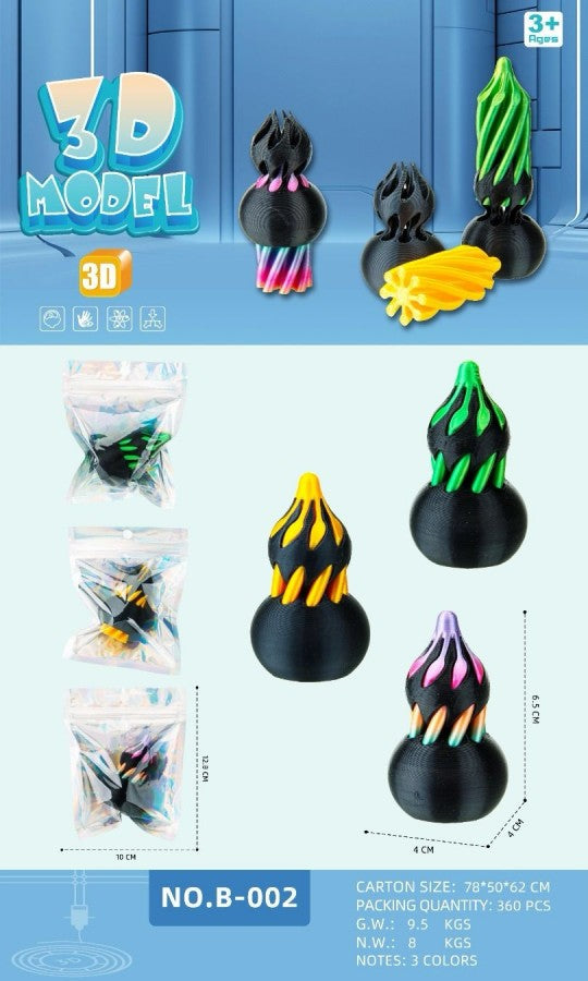 3D Mixed Shape Spiral Fidget