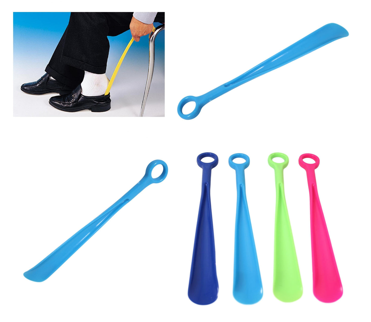 Plastic Shoe Horn 28cm Assorted Colours 5491 A